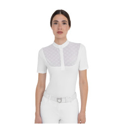 Polo de concurso para mujer con inserciones de tul Equestro Polo de concurso para mujer con inserciones de tul Equestro