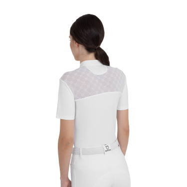 Polo de concurso para mujer con inserciones de tul Equestro Polo de concurso para mujer con inserciones de tul Equestro