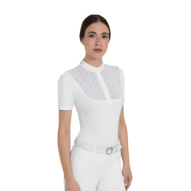 Polo de concurso para mujer con inserciones de tul Equestro Polo de concurso para mujer con inserciones de tul Equestro
