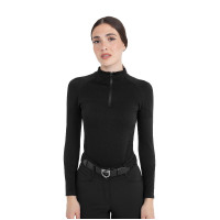 Polo de entrenamiento para mujer de tejido técnico con cremallera Equestro