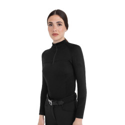 Polo de entrenamiento para mujer de tejido técnico con cremallera Equestro Polo de entrenamiento para mujer de tejido técnico con cremallera Equestro