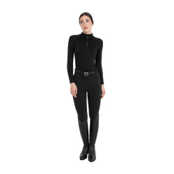 Polo de entrenamiento para mujer de tejido técnico con cremallera Equestro Polo de entrenamiento para mujer de tejido técnico con cremallera Equestro