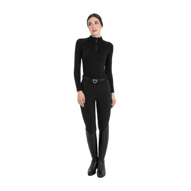 Polo de entrenamiento para mujer de tejido técnico con cremallera Equestro Polo de entrenamiento para mujer de tejido técnico con cremallera Equestro
