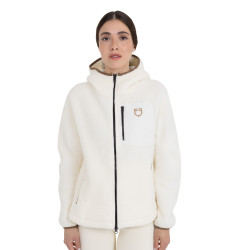 Sudadera de mujer de felpa teddy con capucha y cremallera Equestro Sudadera de mujer de felpa teddy con capucha y cremallera Equestro