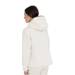 Sudadera de mujer de felpa teddy con capucha y cremallera Equestro Sudadera de mujer de felpa teddy con capucha y cremallera Equestro