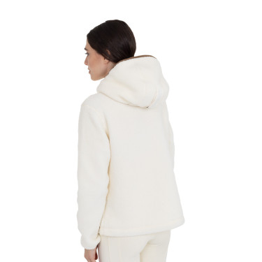 Sudadera de mujer de felpa teddy con capucha y cremallera Equestro Sudadera de mujer de felpa teddy con capucha y cremallera Equestro