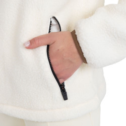 Sudadera de mujer de felpa teddy con capucha y cremallera Equestro Sudadera de mujer de felpa teddy con capucha y cremallera Equestro