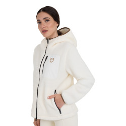 Sudadera de mujer de felpa teddy con capucha y cremallera Equestro Sudadera de mujer de felpa teddy con capucha y cremallera Equestro