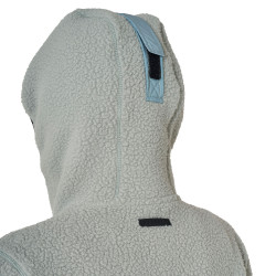 Sudadera de mujer de felpa teddy con capucha y cremallera Equestro Pizarra gris / negro