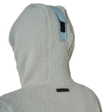 Sudadera de mujer de felpa teddy con capucha y cremallera Equestro Pizarra gris / negro