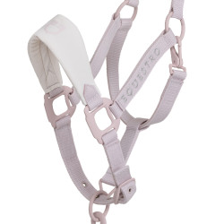 Cabezada técnica con doble ajuste y hebillas recubiertas de goma Equestro Violeta afieltrado / blanco arena Cabezada técnica con doble ajuste y hebillas recubiertas de goma Equestro Violeta afieltrado / blanco arena
