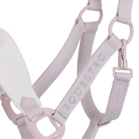 Cabezada técnica con doble ajuste y hebillas recubiertas de goma Equestro Violeta afieltrado / blanco arena