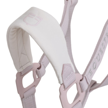 Cabezada técnica con doble ajuste y hebillas recubiertas de goma Equestro Violeta afieltrado / blanco arena Cabezada técnica con doble ajuste y hebillas recubiertas de goma Equestro Violeta afieltrado / blanco arena