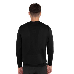 Sudadera técnica de hombre con cuello redondo y paneles de micromalla Equestro Sudadera técnica de hombre con cuello redondo y paneles de micromalla Equestro