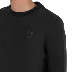 Sudadera técnica de hombre con cuello redondo y paneles de micromalla Equestro Sudadera técnica de hombre con cuello redondo y paneles de micromalla Equestro