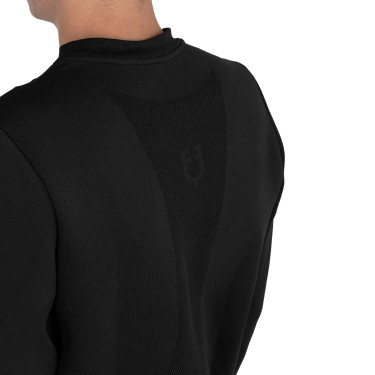 Sudadera técnica de hombre con cuello redondo y paneles de micromalla Equestro Sudadera técnica de hombre con cuello redondo y paneles de micromalla Equestro