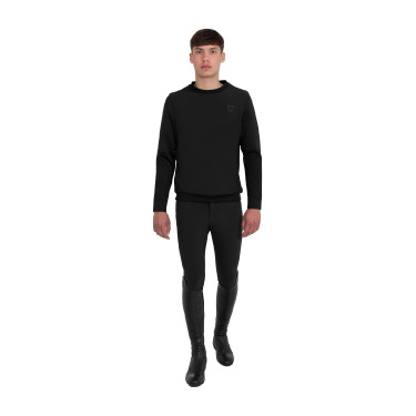 Sudadera técnica de hombre con cuello redondo y paneles de micromalla Equestro Sudadera técnica de hombre con cuello redondo y paneles de micromalla Equestro