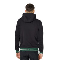 Sudadera para hombre con capucha y cremallera frontal Equestro Negro / verde abeto