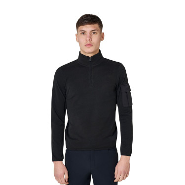 Sudadera de hombre de cuello alto de forro polar con cremallera 3/4 Equestro Sudadera de hombre de cuello alto de forro polar con cremallera 3/4 Equestro