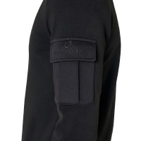 Sudadera de hombre de cuello alto de forro polar con cremallera 3/4 Equestro Negro