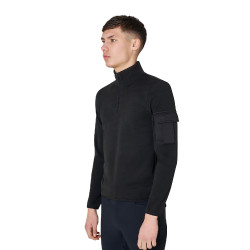 Sudadera de hombre de cuello alto de forro polar con cremallera 3/4 Equestro Sudadera de hombre de cuello alto de forro polar con cremallera 3/4 Equestro