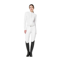 Polo de concurso para mujer tipo camisa con insertos de malla Equestro