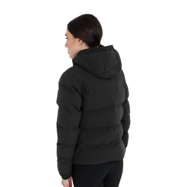 Chaqueta acolchada de mujer con capucha Equestro Negro