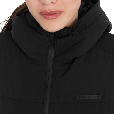 Chaqueta acolchada de mujer con capucha Equestro Negro
