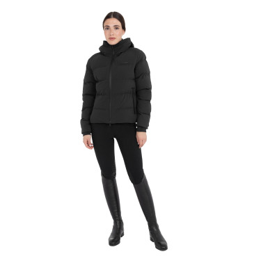 Chaqueta acolchada de mujer con capucha Equestro Negro