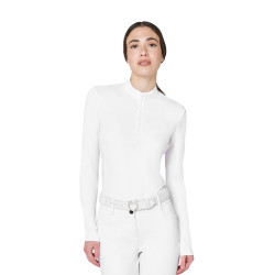 Polo de concurso para mujer básico con insertos de malla Equestro Polo de concurso para mujer básico con insertos de malla Equestro
