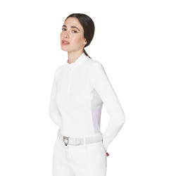 Polo de concurso para mujer básico con insertos de malla Equestro Polo de concurso para mujer básico con insertos de malla Equestro