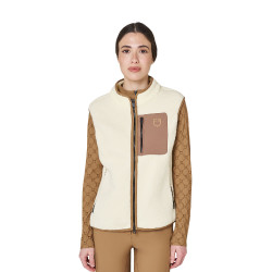 Chaleco de mujer de forro polar teddy con bolsillo frontal Equestro Chaleco de mujer de forro polar teddy con bolsillo frontal Equestro