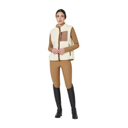 Chaleco de mujer de forro polar teddy con bolsillo frontal Equestro Chaleco de mujer de forro polar teddy con bolsillo frontal Equestro