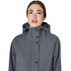 Softshell mujer largo en mezcla de lana con abertura trasera Equestro