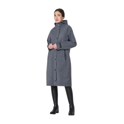 Softshell mujer largo en mezcla de lana con abertura trasera Equestro