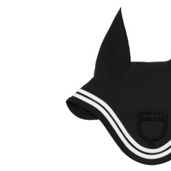 Cofia Double Stripes en tejido técnico Equestro Negro