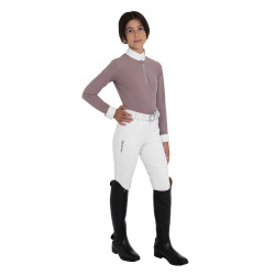 Polo de concurso para niña de manga larga con strass Equestro niño