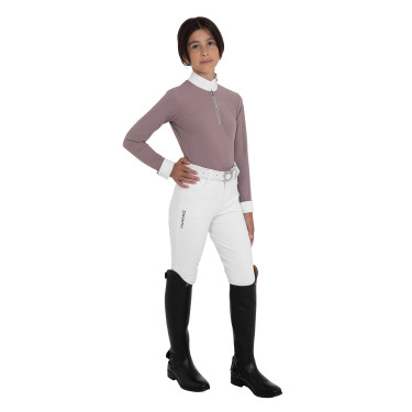 Polo de concurso para niña de manga larga con strass Equestro niño
