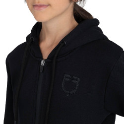 Sudadera unisex para niños con capucha y cremallera frontal Equestro Sudadera unisex para niños con capucha y cremallera frontal Equestro