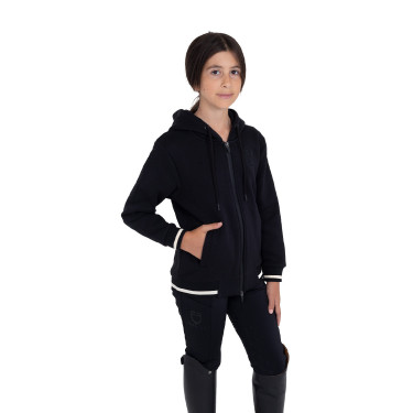 Sudadera unisex para niños con capucha y cremallera frontal Equestro Sudadera unisex para niños con capucha y cremallera frontal Equestro
