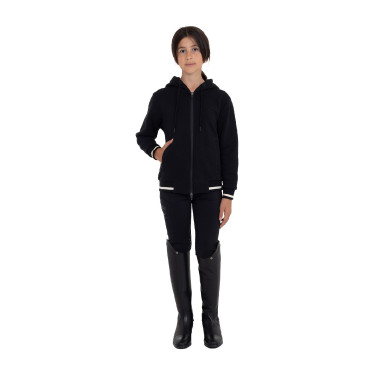 Sudadera unisex para niños con capucha y cremallera frontal Equestro Sudadera unisex para niños con capucha y cremallera frontal Equestro