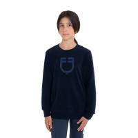 Sudadera unisex para niños de cuello redondo de forro polar Equestro Americana marina Azul marino