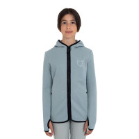 Sudadera infantil unisex de polar con cremallera Equestro Gris pizarra