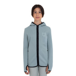 Sudadera infantil unisex de polar con cremallera Equestro Gris pizarra