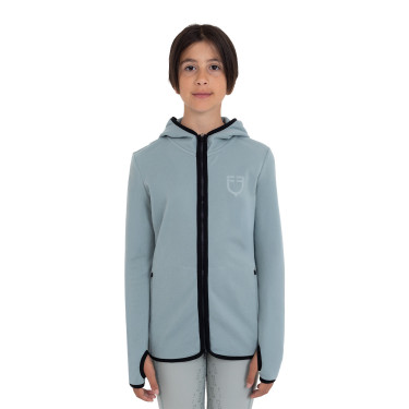 Sudadera infantil unisex de polar con cremallera Equestro Gris pizarra