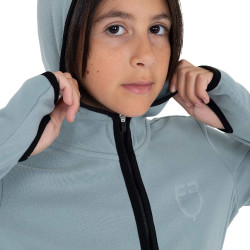Sudadera infantil unisex de polar con cremallera Equestro Gris pizarra