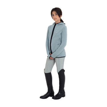 Sudadera infantil unisex de polar con cremallera Equestro Gris pizarra