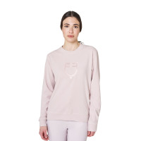 Sudadera de mujer de cuello redondo de forro polar Equestro Violeta afieltrado