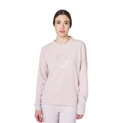 Sudadera de mujer de cuello redondo de forro polar Equestro Violeta afieltrado