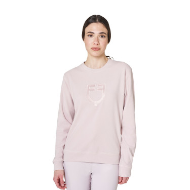 Sudadera de mujer de cuello redondo de forro polar Equestro Violeta afieltrado